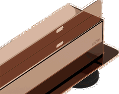 Mexen Flat Wall sieninis latakas 2in1 120 cm, rožinis auksas - 1630120