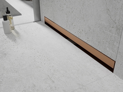 Mexen Flat Wall sieninė linijinė nutekėjimo sistema 2IN1 80 cm, šlifuota varis - 1C30080