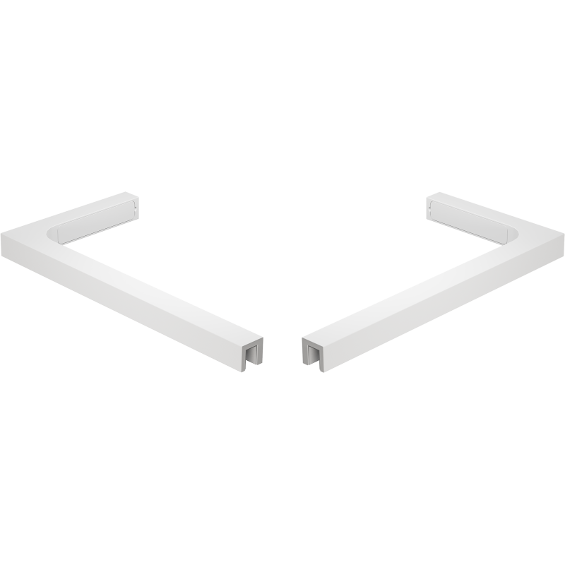 Mexen kampinių L formos laikiklių rinkinys dušo durims ir pertvaroms 6-8 mm, baltas - 830-12-20