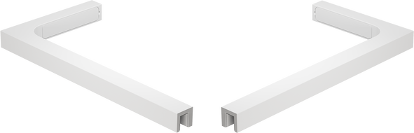 Mexen kampinių L formos laikiklių rinkinys dušo durims ir pertvaroms 6-8 mm, baltas - 830-12-20