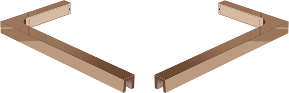 Mexen kampinių laikiklių L komplektas dušo sienelėms 10 mm, rožinis auksas - 800-07-60