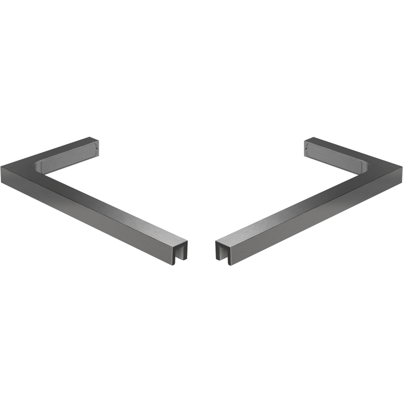 Mexen komplektas L formos kampinių laikiklių dušo sienelėms 10 mm, šukuota šautuvinės pilkos spalvos - 800-07-66
