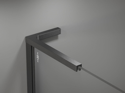 Mexen komplektas L formos kampinių laikiklių dušo sienelėms 10 mm, šukuota šautuvinės pilkos spalvos - 800-07-66