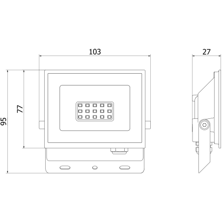Mexen Luxpro+ LED prožektorius, 10W, Neutrali - 4000K, 1100 lm, baltas - L231-010-40-20