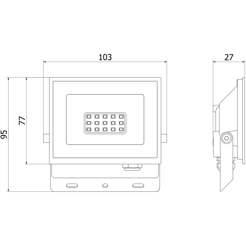 Mexen Luxpro+ LED prožektorius, 10W, Šaltas - 6500K, 1100 lm, baltas - L231-010-65-20