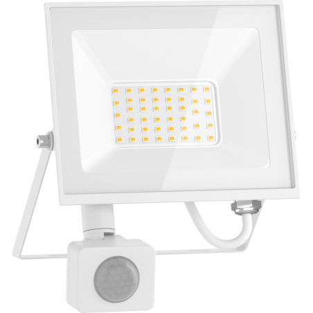Mexen Luxpro+ LED prožektorius su judesio jutikliu, 30W, Neutralus - 4000K, 3300 lm, baltas - L236-030-40-20