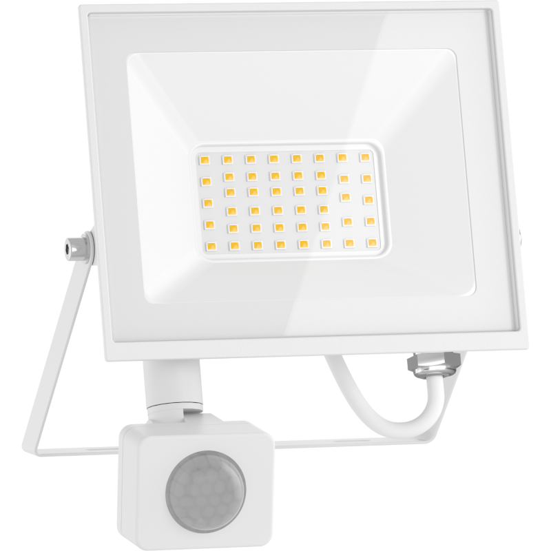 Mexen Luxpro+ LED prožektorius su judesio jutikliu, 30W, Šaltas - 6500K, 3300 lm, baltas - L236-030-65-20
