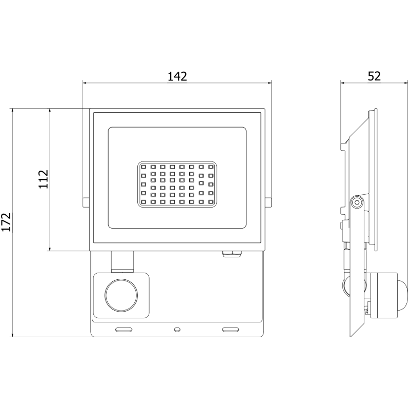 Mexen Luxpro+ LED prožektorius su judesio jutikliu, 30W, Šaltas - 6500K, 3300 lm, baltas - L236-030-65-20