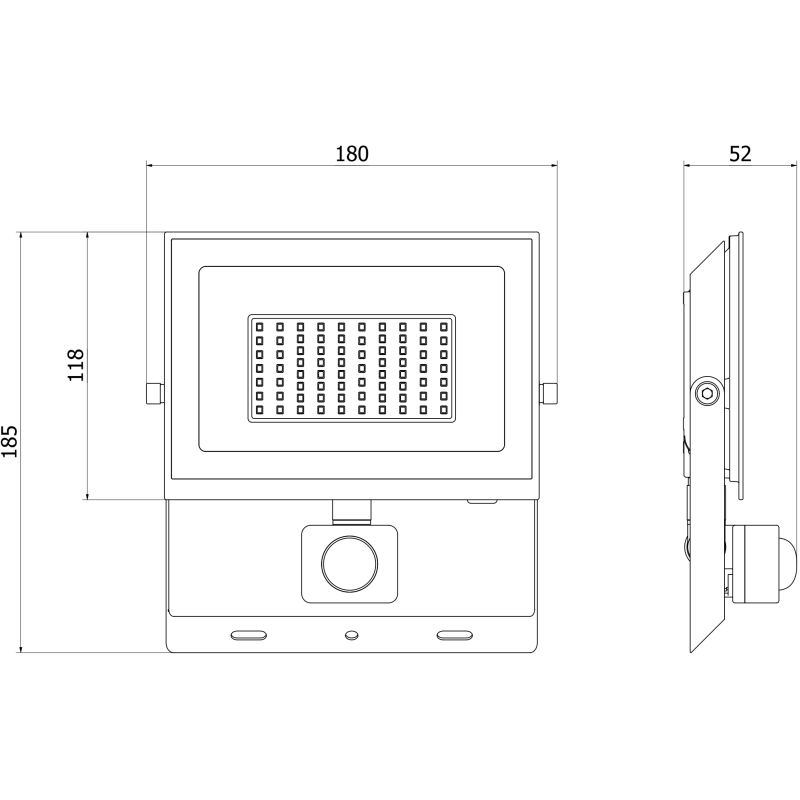 Mexen Luxpro+ LED prožektorius su judesio jutikliu, 50W, Šaltas - 6500K, 5500 lm, baltas - L236-050-65-20
