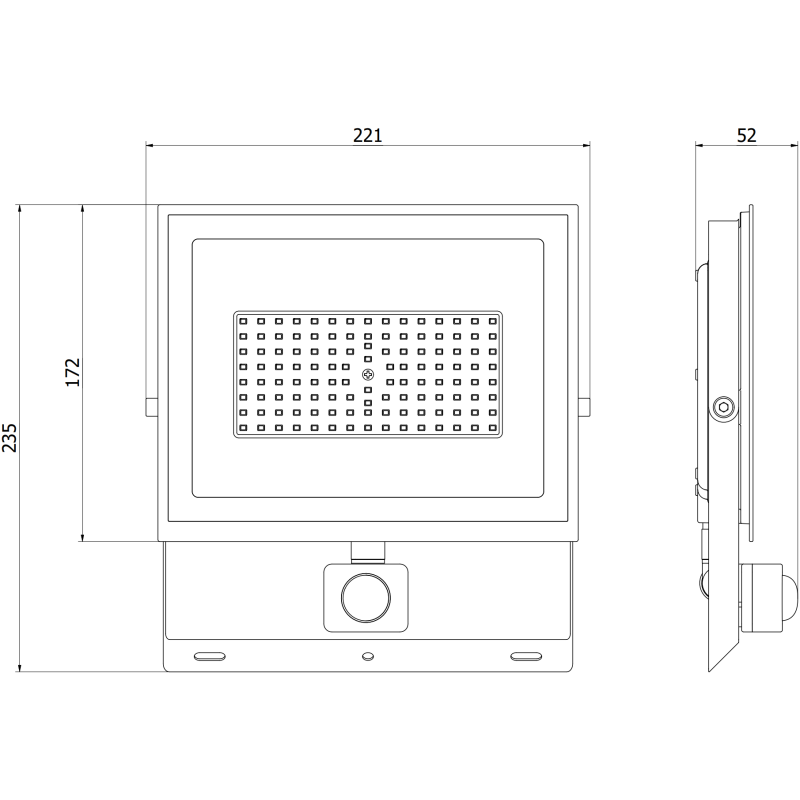 Mexen Luxpro+ LED prožektorius su judesio davikliu, 70W, Neutralus - 4000K, 7700 lm, baltas - L236-070-40-20