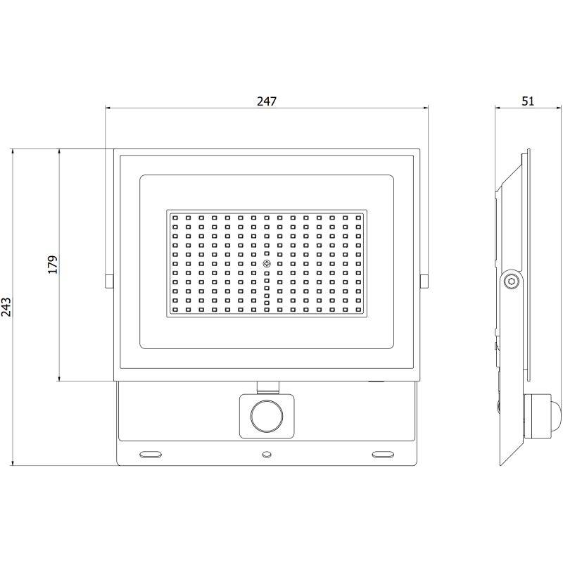 Mexen Luxpro+ LED prožektorius su judesio jutikliu, 100W, Neutralus - 4000K, 11000 lm, baltas - L236-100-40-20
