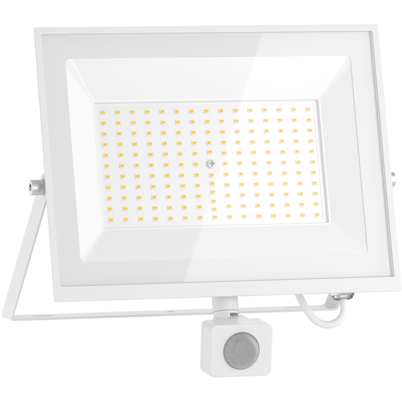 Mexen Luxpro+ LED prožektorius su judesio jutikliu, 100W, šaltas - 6500K, 11000 lm, baltas - L236-100-65-20