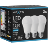 Mexen Nova 3x LED lemputė E27, A60, 12W, Šalta - 6500K, 1260 lm - L100-E27-1265-01x03