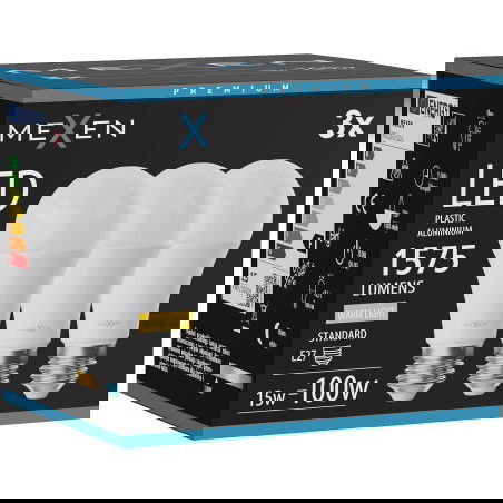 Mexen Nova 3x LED lemputė E27, A60, 15W, Šilta - 3000K, 1575 lm - L100-E27-1530-01x03