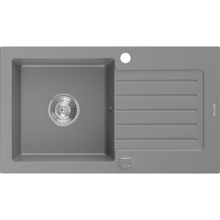 Mexen Pablo vienguba granitinė plautuvė su džiovykle 752 x 436 mm, Pilka - 6510751010-71