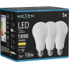 Mexen Nova 3x LED lemputė E27, A70, 18W, Šilta - 3000K, 1890 lm - L100-E27-1830-01x03