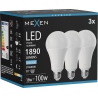 Mexen Nova 3x LED lemputė E27, A70, 18W, Šalta - 6500K, 1890 lm - L100-E27-1865-01x03