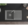 Mexen Pablo vienguba granitinė plautuvė su džiovykle 752 x 436 mm, Pilka - 6510751010-71