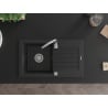 Mexen Pablo vienguba granitinė plautuvė su džiovykle 752 x 436 mm, Juoda - 6510751010-77