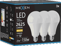 Mexen Nova 3x LED lemputė E27, A95, 25W, Šilta - 3000K, 2625 lm - L100-E27-2530-01x03