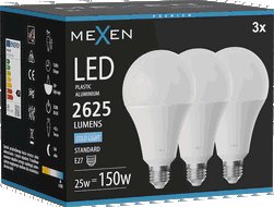 Mexen Nova 3x LED lemputė E27, A95, 25W, Šalta - 6500K, 2625 lm - L100-E27-2565-01x03