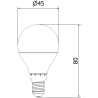 Mexen Nova 6x LED lemputė E14, G45, 1W, Neutrali - 4000K, 105 lm - L101-E14-0140-01x06