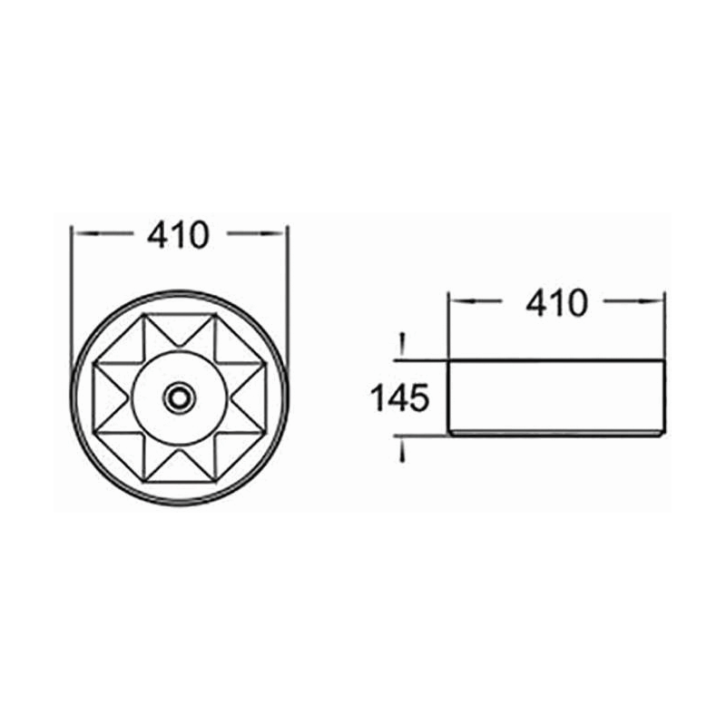 Mexen Clarisa praustuvo viršutinis montavimas 41 x 41 cm, balta/auksinė - 22074153