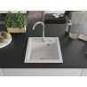 Mexen Vito granito plautuvė su vienu dubeniu 520 x 490 mm, balta, chromuotas sifonas - 6503521000-20