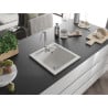 Mexen Vito granitinė vienos kameros plautuvė 520 x 490 mm, balta, chromuotas sifonas - 6503521000-20