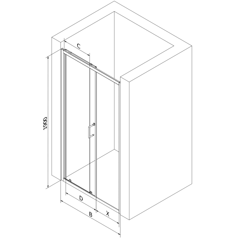 Mexen Apia 125 cm stumdomosios dušo durys, skaidrios, chromas - 845-125-000-01-00