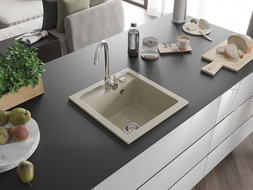 Mexen Vito vienguba granitinė plautuvė 520 x 490 mm, Smėlio spalvos - 6503521000-69