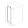 Mexen Apia stumdomos dušo durys 140 cm, Skaidrus, Juoda - 845-140-000-70-00