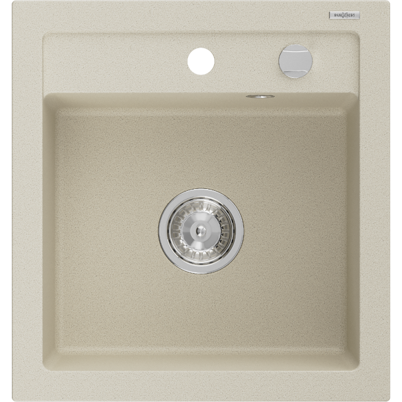 Mexen Vito granito plautuvė 1 skyrius 520 x 490 mm, smėlinė, sifonas chromas - 6503521000-69