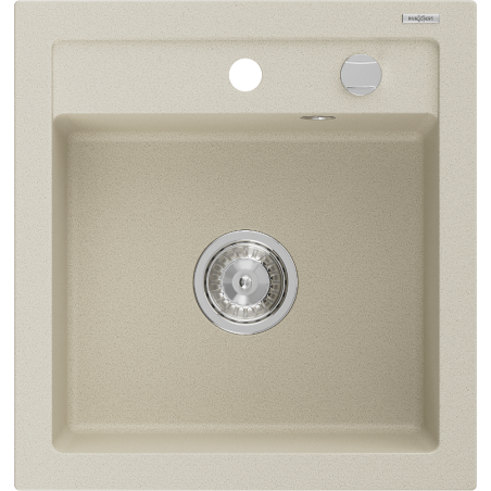 Mexen Vito granito plautuvė 1 skyrius 520 x 490 mm, smėlinė, sifonas chromas - 6503521000-69