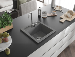 Mexen Vito vienguba granitinė plautuvė 520 x 490 mm, Pilka - 6503521000-71