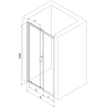 Mexen Apia stumdomos dušo durys 135 cm, Skaidrus, Juoda - 845-135-000-70-00