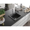 Mexen Vito vienguba granitinė plautuvė 520 x 490 mm, Juodai dėmėtas - 6503521000-76