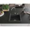 Mexen Vito vienguba granitinė plautuvė 520 x 490 mm, Juodai dėmėtas - 6503521000-76