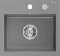 Mexen Milo vienguba granitinė plautuvė 435 x 410 mm, Pilka - 6505441000-71