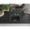 Mexen Milo vienguba granitinė plautuvė 435 x 410 mm, Juodai dėmėtas - 6505441000-76