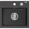 Mexen Milo granitinė plautuvė 1 skyrius 435 x 410 mm, juoda su taškais, chromo sifonas - 6505441000-76