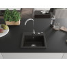 Mexen Milo granitinė vienos dalies virtuvinis plautuvas 435 x 410 mm, juodas/auksinis metalas, sifonas chromas - 6505441000-75