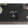 Mexen Milo vienguba granitinė plautuvė 435 x 410 mm, Juoda - 6505441000-77