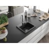 Mexen Milo vienguba granitinė plautuvė 435 x 410 mm, Juoda - 6505441000-77