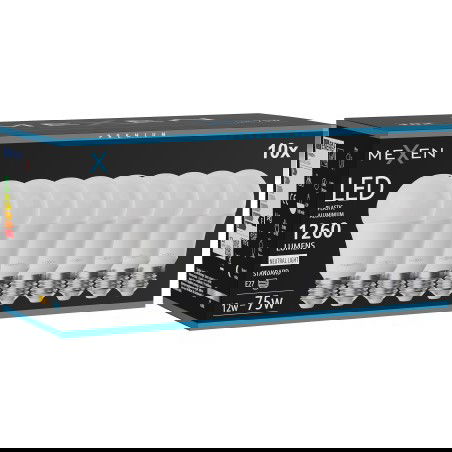 Mexen Nova 10x LED lemputė E27, A60, 12W, Neutralus - 4000K, 1260 lm - L100-E27-1240-01x10