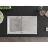 Mexen Cesar vienguba granitinė plautuvė su džiovykle 775 x 470 mm, Balta - 6514771010-20