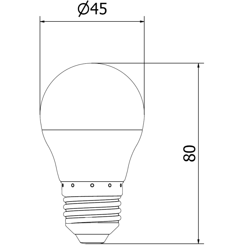 Mexen Nova 10x LED lemputė E27, G45, 1W, Šilta - 3000K, 105 lm - L101-E27-0130-01x10