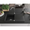 Mexen Cesar vienguba granitinė plautuvė su džiovykle 775 x 470 mm, Juoda - 6514771010-77