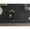 Mexen Cesar vienguba granitinė plautuvė su džiovykle 775 x 470 mm, Juoda - 6514771010-77