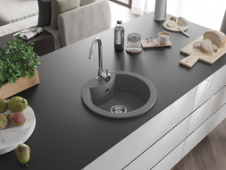Mexen Diego vienguba granitinė plautuvė 488 x 480 mm, Pilka - 6512481000-71